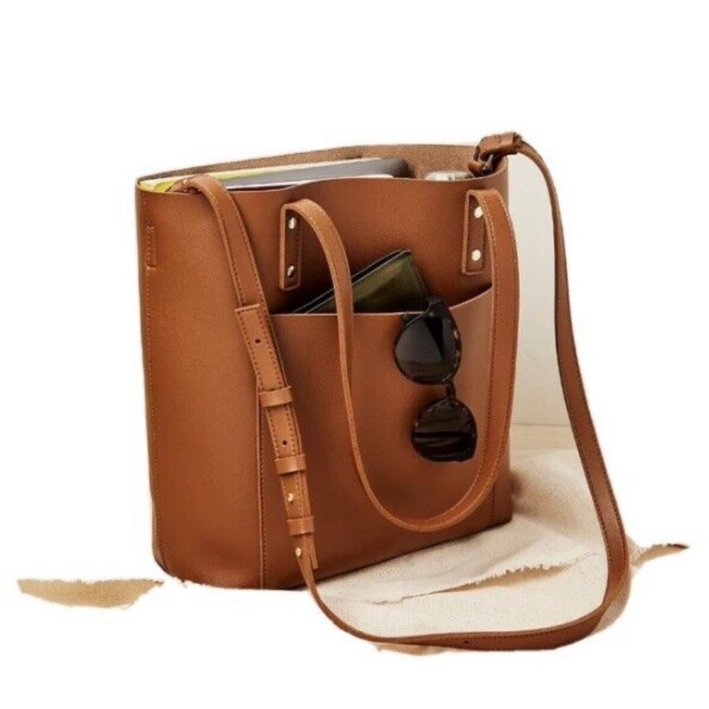 Henny & Lev Vegan Leather 2-in-1 Everyday Tote NWT and Dustbag - Cognac Dolor